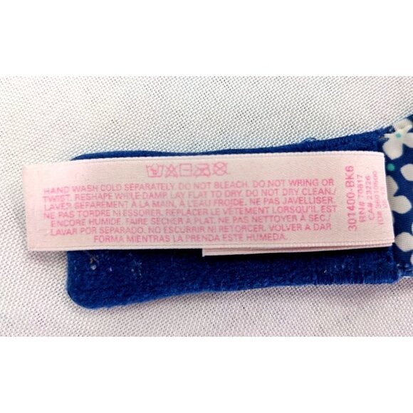 VICTORIA'S SECRET  Blue & White Floral Print Push-Up Plunge Bra Size 34D - Picture 5 of 7